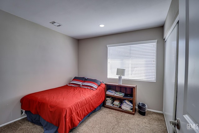 view of carpeted bedroom