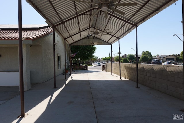9917 Lenore St, Lamont, CA 93241 - view of parking featuring a ceiling fan and fence