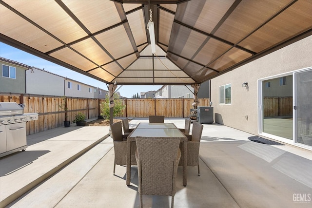 view of patio / terrace featuring a gazebo