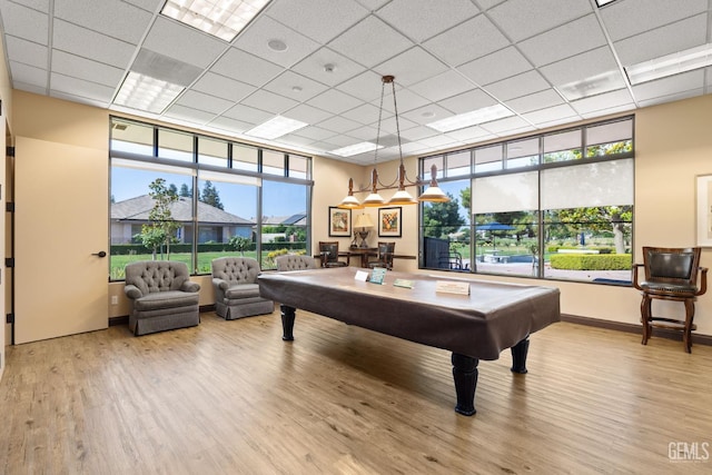 3010 Tea Rose St, Bakersfield, CA 93311 - playroom featuring wood finished floors, billiards, and a paneled ceiling