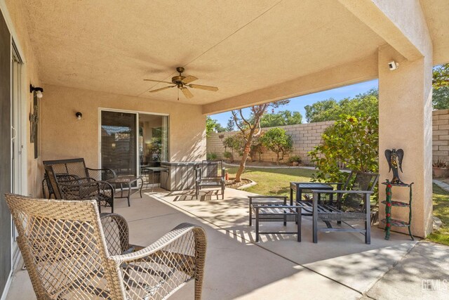 3010 Tea Rose St, Bakersfield, CA 93311 - view of patio / terrace with outdoor dining area and ceiling fan