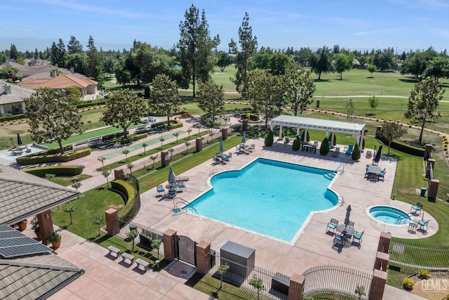 3010 Tea Rose St, Bakersfield, CA 93311 - community pool featuring a pergola and a patio