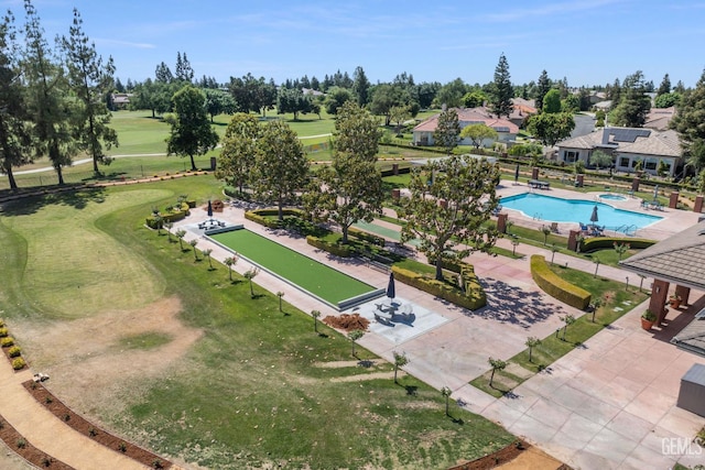 3010 Tea Rose St, Bakersfield, CA 93311 - drone / aerial view of a pool area and a local golf course