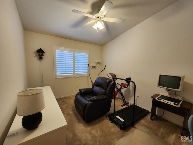 8707 Beau Maison Way, Bakersfield, CA 93311 - sitting room featuring carpet and a ceiling fan