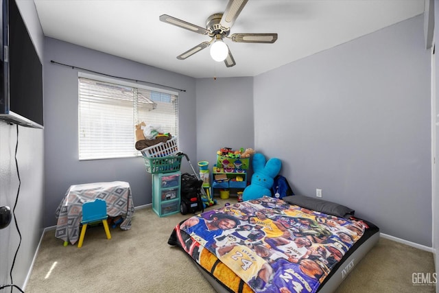 7507 Hidden Bridge Dr, Bakersfield, CA 93313 - bedroom with carpet and a ceiling fan