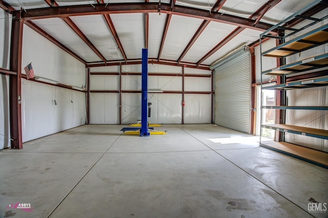 garage featuring metal wall