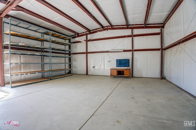 garage featuring metal wall