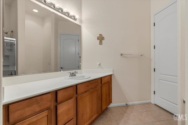 bathroom featuring vanity and tile patterned floors