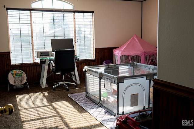 office with a healthy amount of sunlight and carpet floors