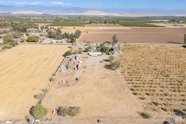 bird's eye view with a mountain view and a rural view