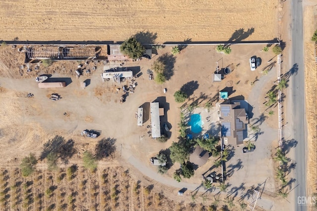 drone / aerial view with a rural view