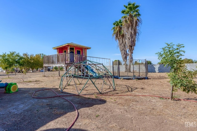 view of jungle gym