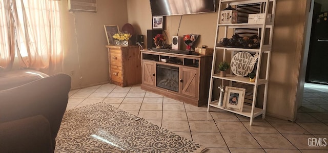 interior space with light tile patterned floors