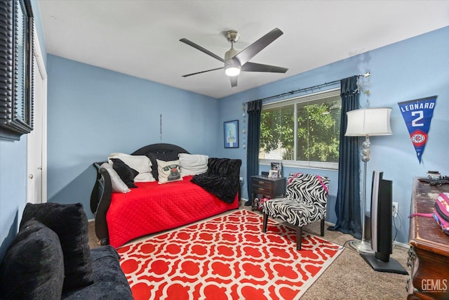 808 La Puente Dr, Bakersfield, CA 93309 - carpeted bedroom with ceiling fan
