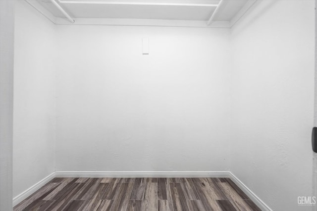 spacious closet with dark wood-type flooring