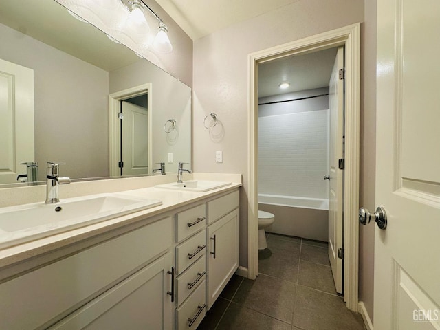 5910 Bogart Dr, Bakersfield, CA 93313 - bathroom with double vanity and tile patterned floors
