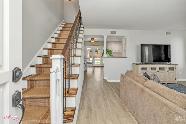 11265 Poulsen Way, Bakersfield, CA 93312 - stairway with wood finished floors and ceiling fan