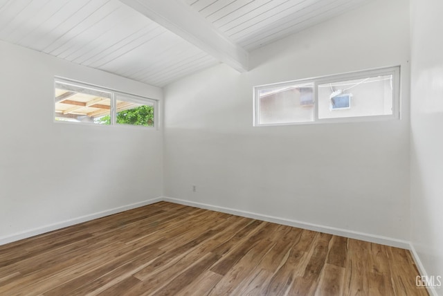 2804 Haley St, Bakersfield, CA 93305 - spare room featuring beam ceiling, wood finished floors, baseboards, and wood ceiling