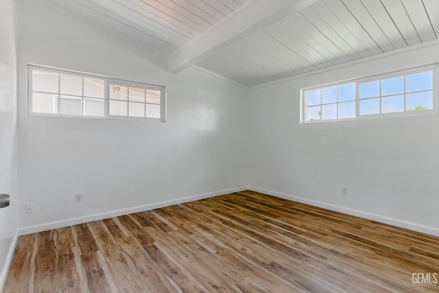 2804 Haley St, Bakersfield, CA 93305 - empty room with baseboards, wood finished floors, and wooden ceiling