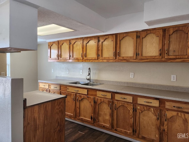 kitchen featuring dark hardwood / wood-style floors and sink