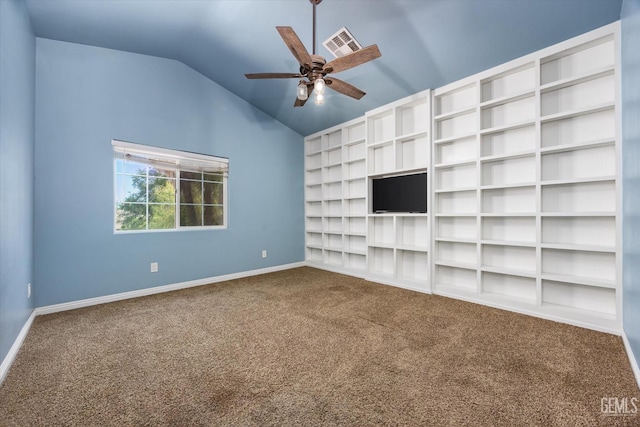 10318 Roehampton Ave, Bakersfield, CA 93312 - unfurnished bedroom with carpet flooring, lofted ceiling, and a ceiling fan