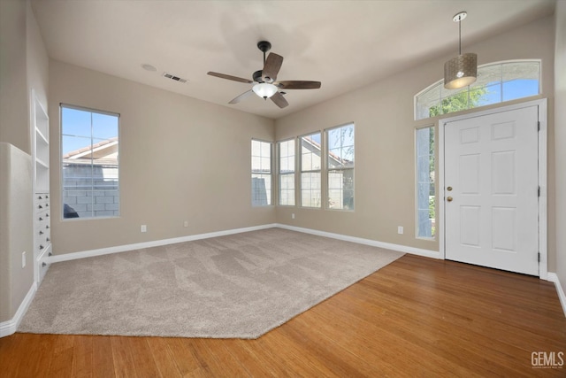 10318 Roehampton Ave, Bakersfield, CA 93312 - entrance foyer with wood finished floors and ceiling fan