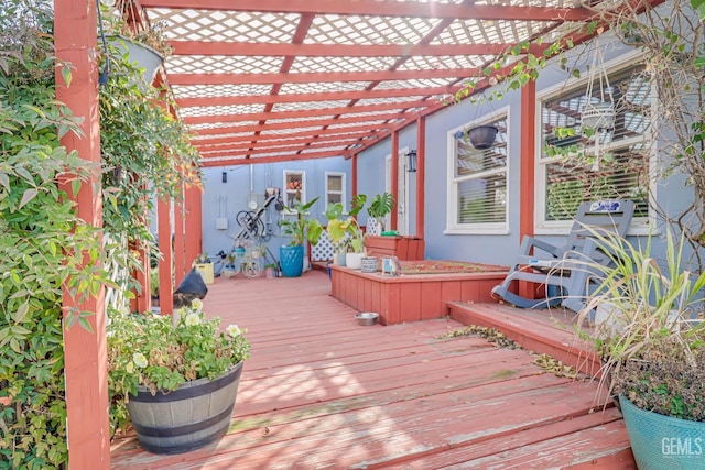 deck with a pergola