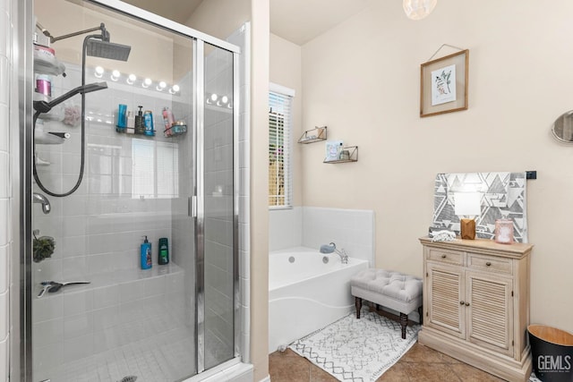 9310 Via Catania, Bakersfield, CA 93312 - full bath featuring a stall shower, a bath, and tile patterned floors