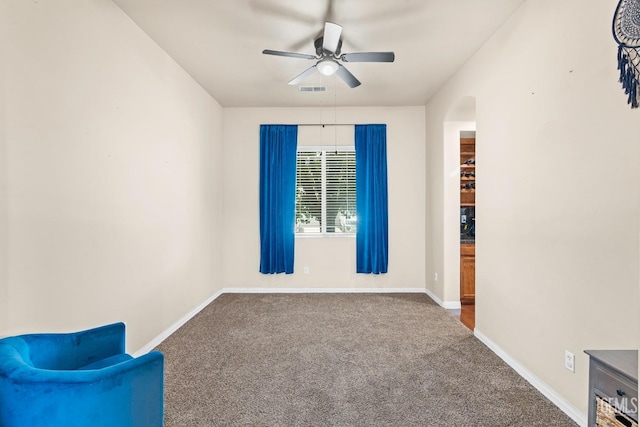 9310 Via Catania, Bakersfield, CA 93312 - empty room featuring baseboards, a ceiling fan, and carpet flooring