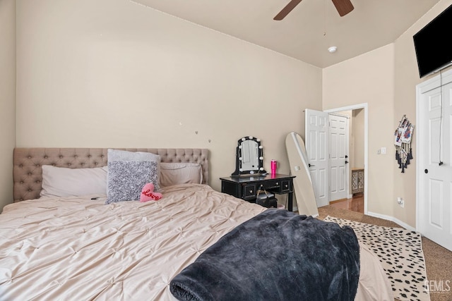 9310 Via Catania, Bakersfield, CA 93312 - carpeted bedroom featuring a ceiling fan and baseboards