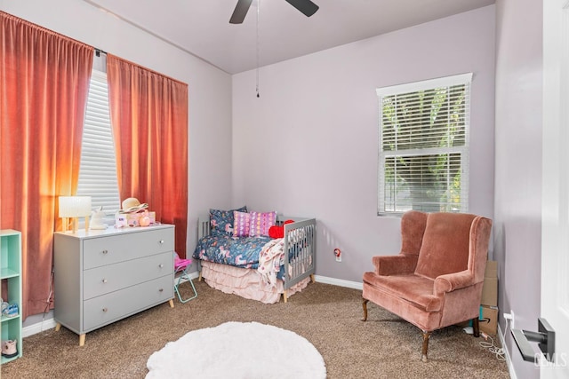 9310 Via Catania, Bakersfield, CA 93312 - bedroom featuring a ceiling fan, carpet flooring, and baseboards