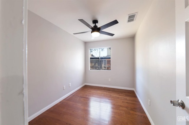 2800 S Real Rd, Bakersfield, CA 93309 - empty room featuring wood finished floors, ceiling fan, and baseboards