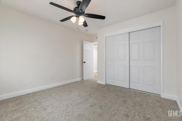 5100 Ruth Ct, Bakersfield, CA 93308 - unfurnished bedroom featuring carpet floors, a closet, and a ceiling fan