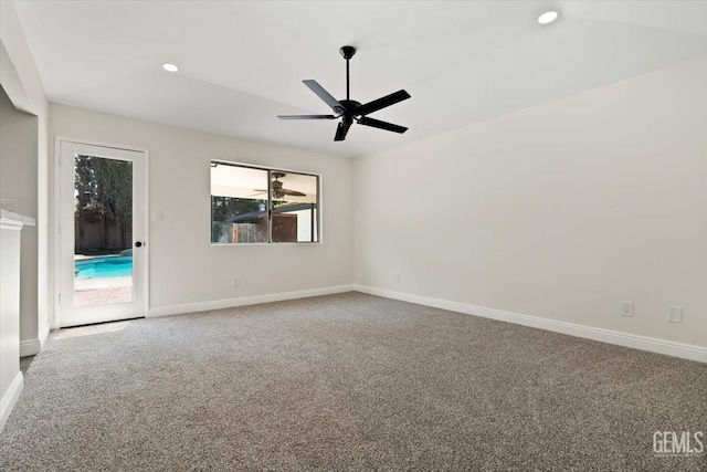 5100 Ruth Ct, Bakersfield, CA 93308 - carpeted spare room featuring recessed lighting and ceiling fan