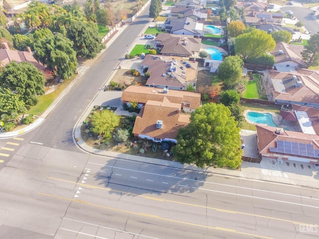 aerial view with a residential view