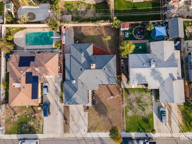 aerial view with a residential view