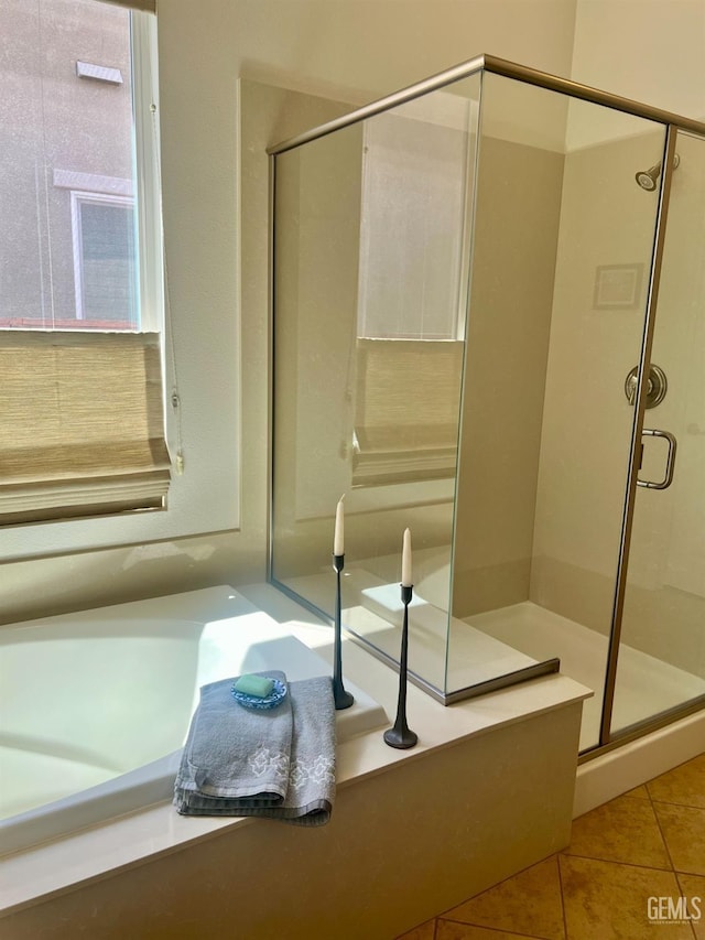 9909 Stockholm Pl, Bakersfield, CA 93306 - bathroom with tile patterned floors and walk in shower