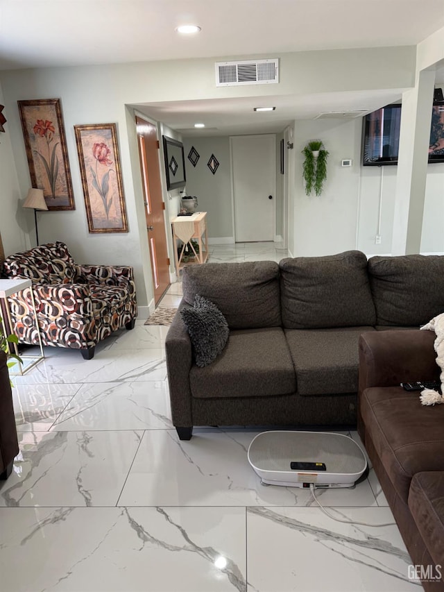 2404 Belvedere Ave, Bakersfield, CA 93304 - living room featuring recessed lighting and marble finish floors