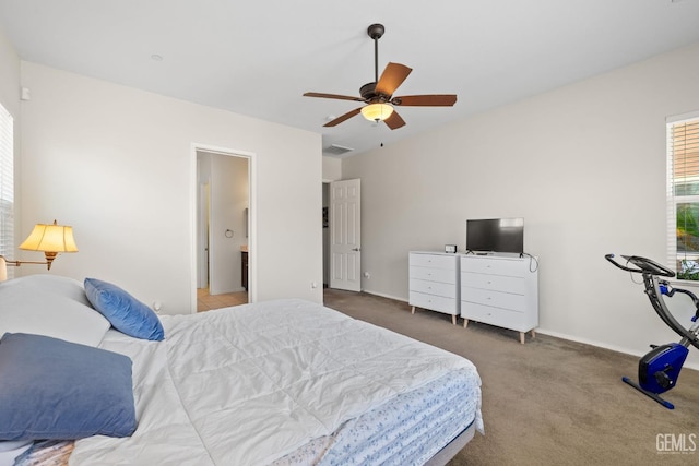 9904 Toscana Dr, Bakersfield, CA 93306 - carpeted bedroom with baseboards and ceiling fan