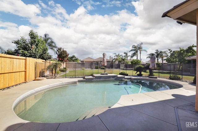 14211 Cedar Creek Ave, Bakersfield, CA 93314 - view of swimming pool featuring a fenced backyard and a patio area