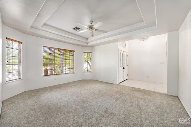 7310 Clifftop Way, Bakersfield, CA 93306 - carpeted spare room featuring a raised ceiling, healthy amount of natural light, and ceiling fan