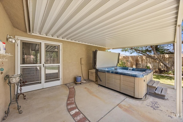 7310 Clifftop Way, Bakersfield, CA 93306 - view of patio featuring a hot tub