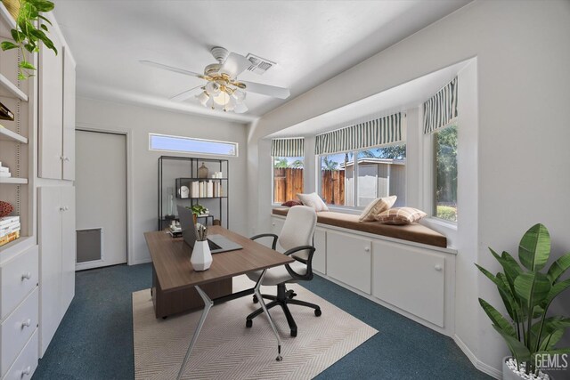 7310 Clifftop Way, Bakersfield, CA 93306 - carpeted home office with ceiling fan