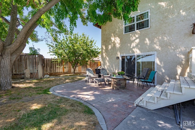 510 Sierra St, Taft, CA 93268 - view of yard with an outdoor fire pit and a patio area