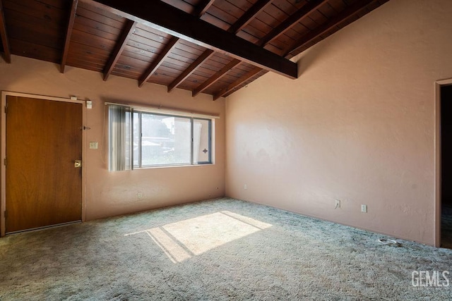 1857 Gaston St, Wasco, CA 93280 - carpeted empty room with wood ceiling