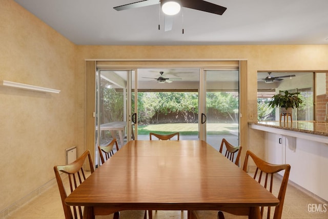 2513 Elm St, Bakersfield, CA 93301 - dining space featuring a ceiling fan