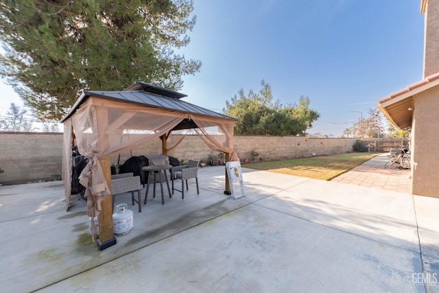 view of patio with a gazebo