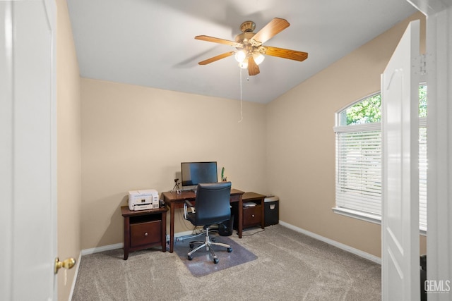 10116 Bay Colony Dr, Bakersfield, CA 93312 - office space with carpet flooring, a ceiling fan, and baseboards