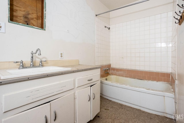 full bathroom featuring vanity and shower / washtub combination