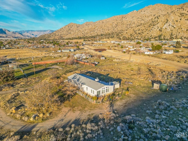 drone / aerial view with a mountain view